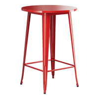 Lancaster Table & Seating Alloy Series 30" Round Ruby Red Bar Height Outdoor Table