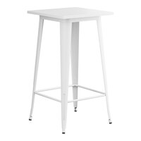 Lancaster Table & Seating Alloy Series 24" x 24" Pearl White Bar Height Outdoor Table