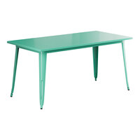 Lancaster Table & Seating Alloy Series 63" x 32" Aquamarine Standard Height Outdoor Table