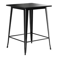 Lancaster Table & Seating Alloy Series 32" x 32" Onyx Black Bar Height Outdoor Table