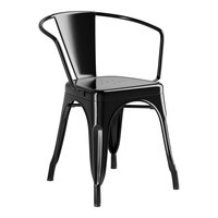 Lancaster Table & Seating Alloy Series Onyx Black Outdoor Arm Chair