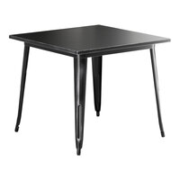 Lancaster Table & Seating Alloy Series 36" x 36" Distressed Onyx Black Standard Height Outdoor Table