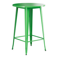 Lancaster Table & Seating Alloy Series 30" Round Jade Green Bar Height Outdoor Table