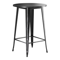 Lancaster Table & Seating Alloy Series 30" Round Distressed Onyx Black Bar Height Outdoor Table