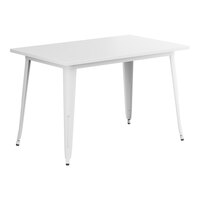 Lancaster Table & Seating Alloy Series 48" x 30" Pearl White Standard Height Outdoor Table