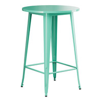 Lancaster Table & Seating Alloy Series 30" Round Aquamarine Bar Height Outdoor Table