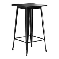 Lancaster Table & Seating Alloy Series 24" x 24" Onyx Black Bar Height Outdoor Table