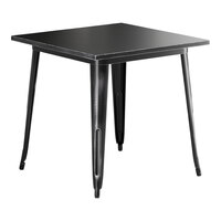 Lancaster Table & Seating Alloy Series 32" x 32" Distressed Onyx Black Standard Height Outdoor Table