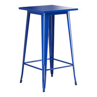 Lancaster Table & Seating Alloy Series 24" x 24" Blue Quartz Bar Height Outdoor Table