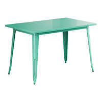 Lancaster Table & Seating Alloy Series 48" x 30" Aquamarine Standard Height Outdoor Table