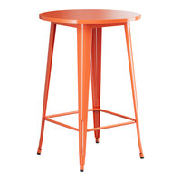 Lancaster Table & Seating Alloy Series 30" Round Amber Orange Bar Height Outdoor Table