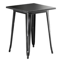 Lancaster Table & Seating Alloy Series 24" x 24" Distressed Onyx Black Standard Height Outdoor Table