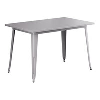 Lancaster Table & Seating Alloy Series 48" x 30" Nickel Gray Standard Height Outdoor Table