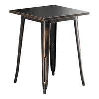 Lancaster Table & Seating Alloy Series 24" x 24" Distressed Copper Standard Height Outdoor Table