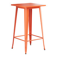 Lancaster Table & Seating Alloy Series 24" x 24" Amber Orange Bar Height Outdoor Table