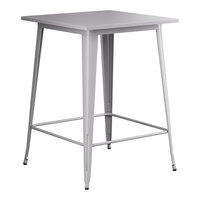 Lancaster Table & Seating Alloy Series 32" x 32" Nickel Gray Bar Height Outdoor Table