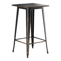 Lancaster Table & Seating Alloy Series 24" x 24" Distressed Copper Bar Height Outdoor Table