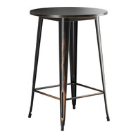 Lancaster Table & Seating Alloy Series 30" Round Distressed Copper Bar Height Outdoor Table