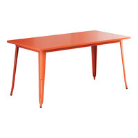 Lancaster Table & Seating Alloy Series 63" x 32" Amber Orange Standard Height Outdoor Table