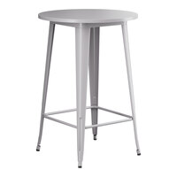 Lancaster Table & Seating Alloy Series 30" Round Nickel Gray Bar Height Outdoor Table