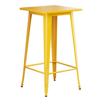 Lancaster Table & Seating Alloy Series 24" x 24" Citrine Yellow Bar Height Outdoor Table