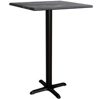 Lancaster Table & Seating Excalibur Square Bar Height Table with Smooth Letizia Finish and Cross Base Plate