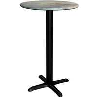 Lancaster Table & Seating Excalibur Round Counter Height Table with Textured Canyon Painted Metal Finish and Cross Base Plate