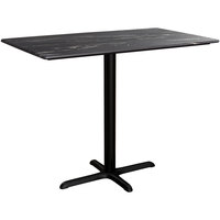 Lancaster Table & Seating Excalibur 28" x 48" Rectangular Counter Height Table with Smooth Letizia Finish and Cross Base Plate