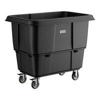 Lavex 16 Cubic Foot Black Leakproof Cube Truck (1000 lb. Capacity)