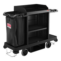 Suncast HKC1000 Black Standard Janitor / Housekeeping Cart with Bag and Non-Marring Wall Bumpers