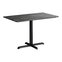 Lancaster Table & Seating Excalibur 28" x 48" Rectangular Standard Height Table with Smooth Letizia Finish and Cross Base Plate
