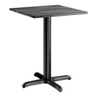 Lancaster Table & Seating Excalibur 24" x 24" Square Standard Height Table with Smooth Letizia Finish and Cross Base Plate