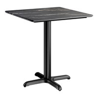 Lancaster Table & Seating Excalibur 28" x 28" Square Standard Height Table with Smooth Letizia Finish and Cross Base Plate