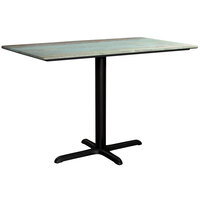 Lancaster Table & Seating Excalibur 28" x 48" Rectangular Table with Textured Canyon Painted Metal Finish and Cross Base Plate