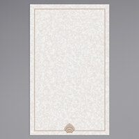 Choice 8 1/2" x 14" Menu Paper - Tan Shell Border - 100/Pack