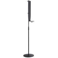 Lavex Black Metal Soap / Sanitizer Dispenser Adjustable Floor Stand with Steel Base Plate