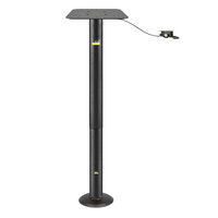 FLAT Tech Bolt-Down 30" x 30" Black Table Base with Height Adjusting Pneumatic Post