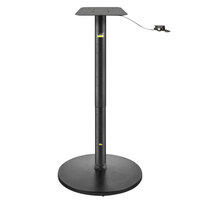 FLAT Tech UR22 22" Self-Stabilizing Round Black Table Base with Height Adjusting Pneumatic Post