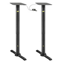 FLAT Tech KT22 22" Self-Stabilizing Black End Table Base Set with Height Adjusting Pneumatic Post - 2/Set