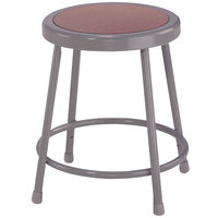 National Public Seating 6218 18" Gray Hardboard Round Lab Stool