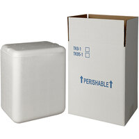 Insulated Shipping Box with Foam Cooler 7 3/4" x 5 3/4" x 10 1/2" - 1 1/2" Thick - 27/Case