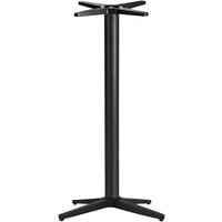 NOROCK Trail TRST30BKB Self-Stabilizing 30" x 30" Sandstone Black Zinc-Plated Powder-Coated Steel Outdoor / Indoor Bar Height Table Base