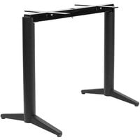 NOROCK Trail TTST22BK T-Base Self-Stabilizing 22" Sandstone Black Powder-Coated Steel Outdoor / Indoor Standard Height Table Base