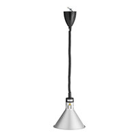 ServIt HLR45CH Retractable Cord Ceiling Mount Heat Lamp with Modern Chrome Finish Round Cone Shade