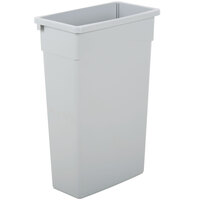 Continental 8322GY 23 Gallon Gray Rectangular Wall Hugger / Slim Trash Can