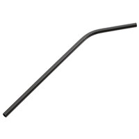 Acopa 8 1/2" Black Stainless Steel Reusable Bent Straw - 12/Pack