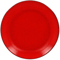 RAK Porcelain FRNNPR28RD Fire 11" Red Flat Porcelain Coupe Plate - 12/Case