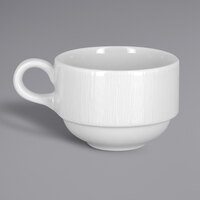 RAK Porcelain SOPCLSC23 Soul 7.8 oz. Bright White Embossed Stackable Porcelain Cup - 12/Case