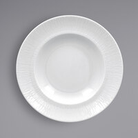 RAK Porcelain SOPCLDP24 Soul 9 7/16" Bright White Embossed Wide Rim Round Deep Porcelain Plate - 12/Case