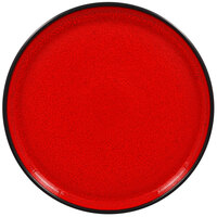 RAK Porcelain FRNOLD23RD Fire 9 1/16" Red Rimless Flat Porcelain Plate / Deep Plate Lid - 6/Case